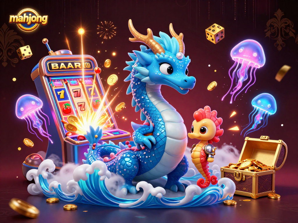 Experience the thrill of mahjong as vibrant characters and gaming symbols burst with excitement.