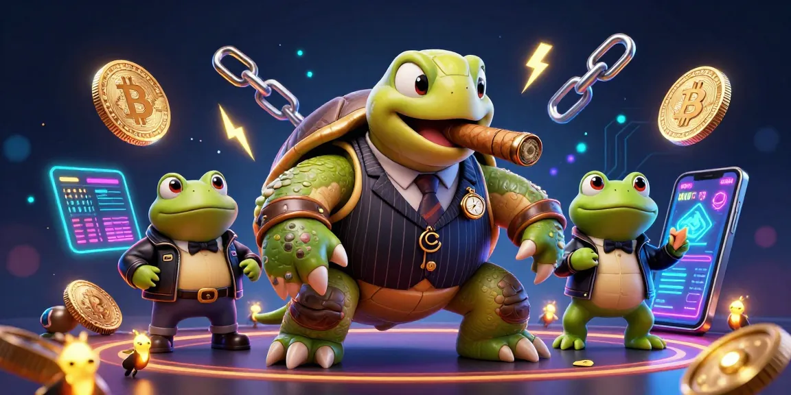 Experience thrilling action with sun win in a vibrant casino scene featuring cartoon characters and crypto elements.