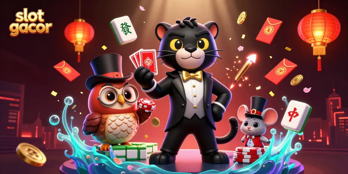 Experience the thrill of slot gacor with vibrant 3D characters in a casino scene full of excitement.