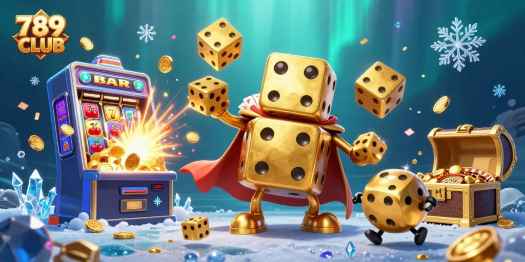 Win big at 789CLUB with a vibrant jackpot explosion and 3D casino characters.