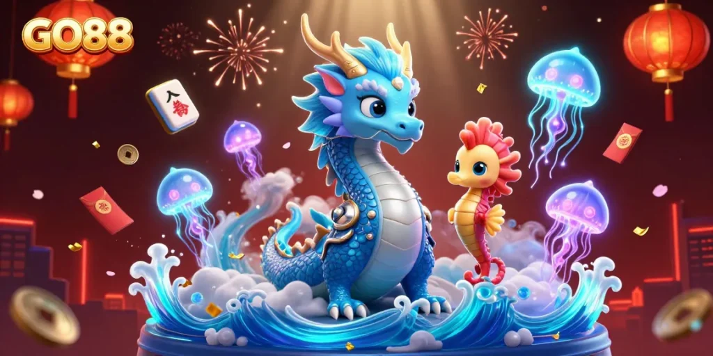 Engage with GO88 at an exhilarating online casino where the azure water dragon and coral knight create mesmerizing gaming excitement.